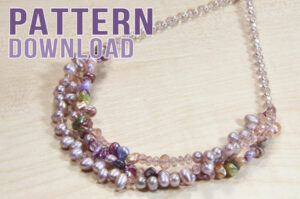 3 Strand Crystal and Pearl Beaded Necklace Pattern Download