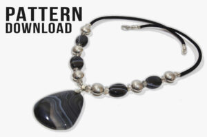 Beginners Strung Necklace with Gemstone Focal Pendant Pattern Download