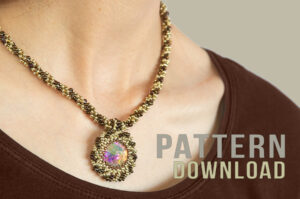 Avalon Spiralled Rivoli Pendant Necklace Pattern Download