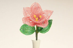 Peach Blossom Pretty Petals Beaded Flower