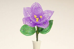 Deep Lilac Pretty Petals Beaded Flower