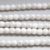 4mm Milky White Grey Round Czech Glass Beads