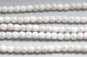 4mm Milky White Grey Round Czech Glass Beads