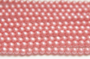 4mm Satin Frangipani Round Czech Glass Beads