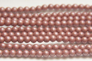 4mm Satin Deep Blush Round Czech Glass Beads