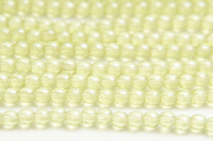 4mm Transparent Leaf Green Round Czech Glass Beads