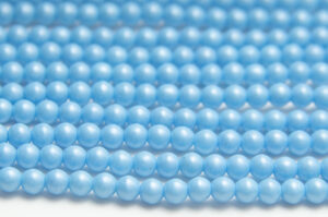 4mm Satin Azure Round Czech Glass Beads