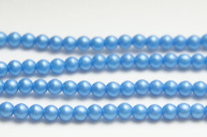 4mm Satin Capri Blue Round Czech Glass Beads