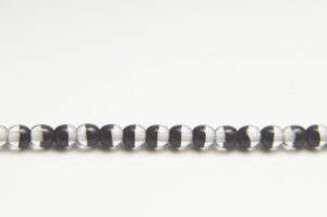 4mm Jet Crystal 2 Tone Round Czech Glass Beads