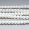 4mm Satin White Pearl Round Czech Glass Beads
