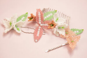 Dusty Rose Field of Flowers with Hair Accessories - 3 designs in 1