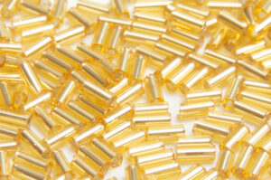 Silver Lined Gold Preciosa Bugle Beads