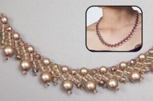 Satin Mocha Alexandra Pearl Necklace Kit