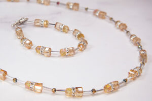 French Champagne Heart of Paris Necklace and Bracelet Kit