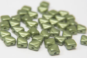 Satin Golden Sage Czech Silky Beads