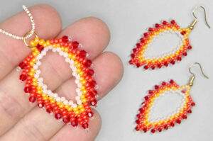 Tropical Sunset Angel Feather Necklace and Earrings Kit