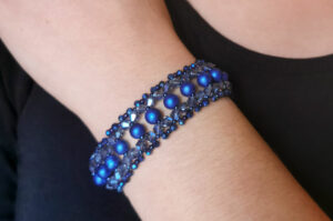 Midnight Sapphire Alyssia Crystal & Pearl Bracelet Kit