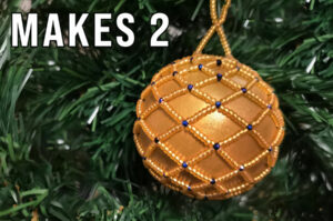 Jingle Bell Gold Netted Christmas Bauble Kit - Makes 2
