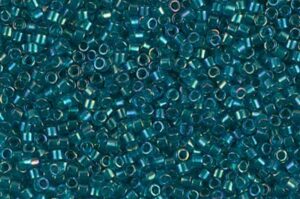 Emerald Lined Aqua AB Delica Beads