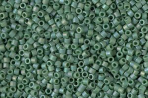 Matte Opaque Glazed Turtle Green AB Delica Beads