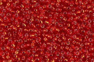 Silver Lined Flame Red Miyuki 11/0 Seed Beads