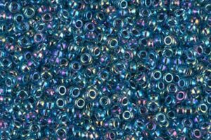 Blue Lined Aqua AB Miyuki 11/0 Seed Beads