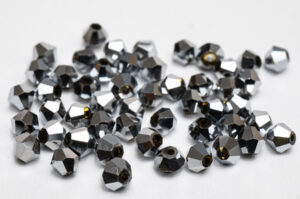 4mm Metallic Silver Precision Bicones