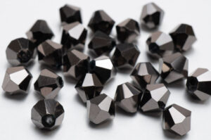 6mm Metallic Charcoal Precision Bicones