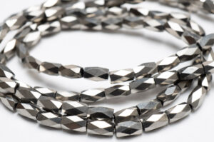 Electric Pewter Facetted Crystal Bugles