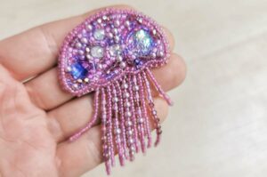 Fuchsia Fizz Joyful Jellyfish Bead Embroidery Kit