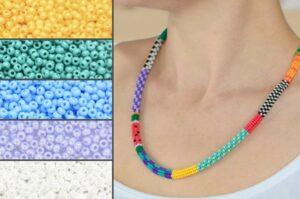 Tropical Fiesta Kaleidoscope Kiss Necklace, Bracelet and Earrings Kit