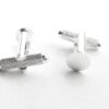 Bright Silver Glue On Cuff Links
