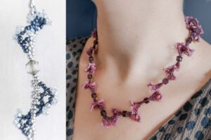 Silver Swirl Oglala Beaded Necklace Kit