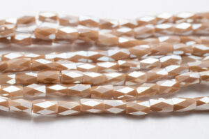 Lustre Mocha Facetted Crystal Bugles