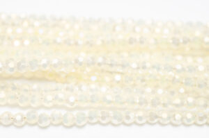 2mm Alabaster Cream AB Facetted Round Crystals
