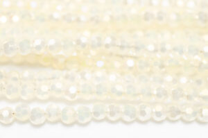 3mm Alabaster Cream Facetted Round Crystals