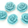 17mm Blue Turquoise Rose Gemstone Flower Beads
