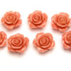 15mm Light Coral Open Rose Gemstone Flower Beads