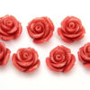 12mm Coral Rose Gemstone Flower Beads