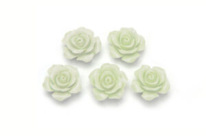 10mm Light Sage Rose Gemstone Flower Beads