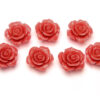 10mm Poppy Red Open Rose Gemstone Flower Beads