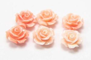 10mm Mixed Sea Shell Rose Gemstone Flower Beads