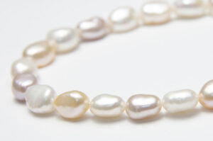 8x10mm Natural White Pink Mix Baroque Freshwater Pearls