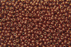 Opaque Lustre Gold Chocolate Preciosa Seed Beads