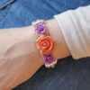 Violet Sunset Crystal Bloom Gemstone Flower Bracelet Kit