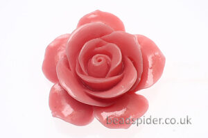 30mm Flamingo Rose Gemstone Flower Bead