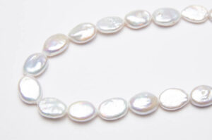 10x15mm White Oval Coin Freshwater Pearls
