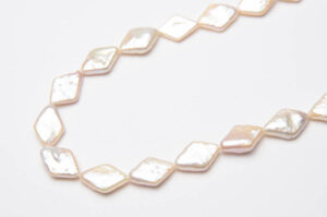 10x15mm Peach Diamond Coin Freshwater Pearls