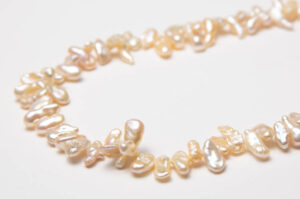 4x10mm Apricot Keshi Freshwater Pearls