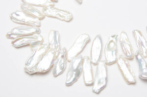 8x22mm White Biwa Freshwater Pearls